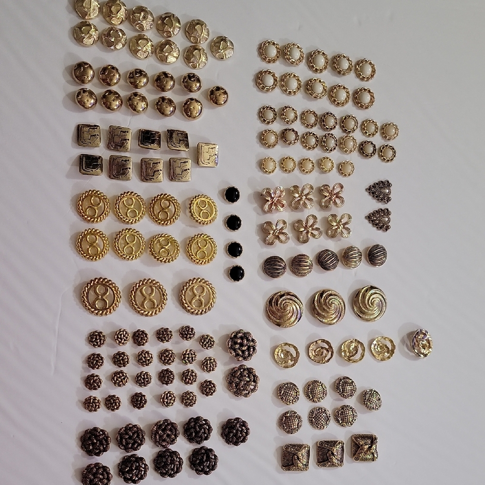 Assorted Gold and Bronze Decorative Buttons - Fashion Embellishments